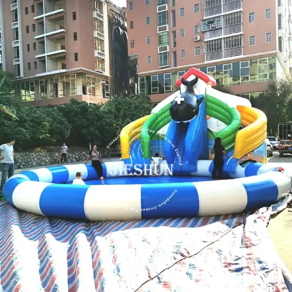 Giant inflatable water slide with pools swimming ball toys pools inflatable water park