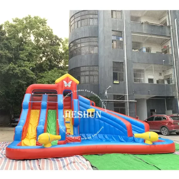 Inflatable slide with pool inflatable water slide for kids customized design and bounce slide
