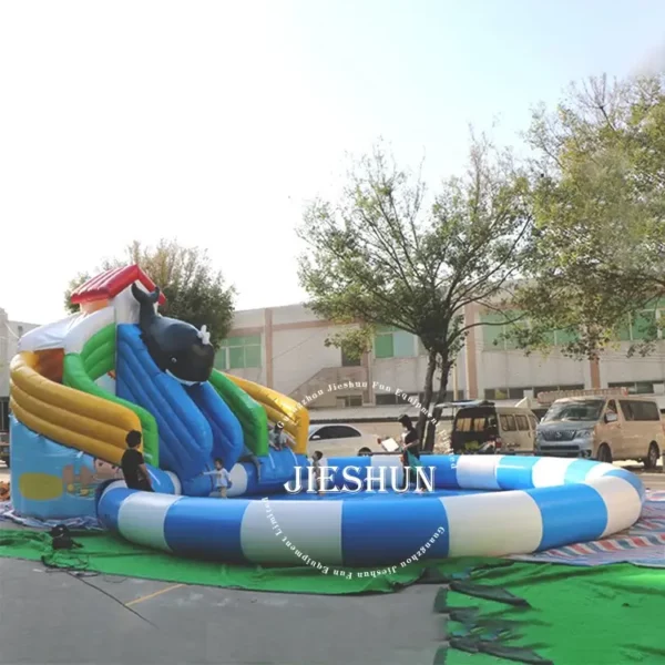 Giant inflatable water slide with pools swimming ball toys pools inflatable water park - Image 3