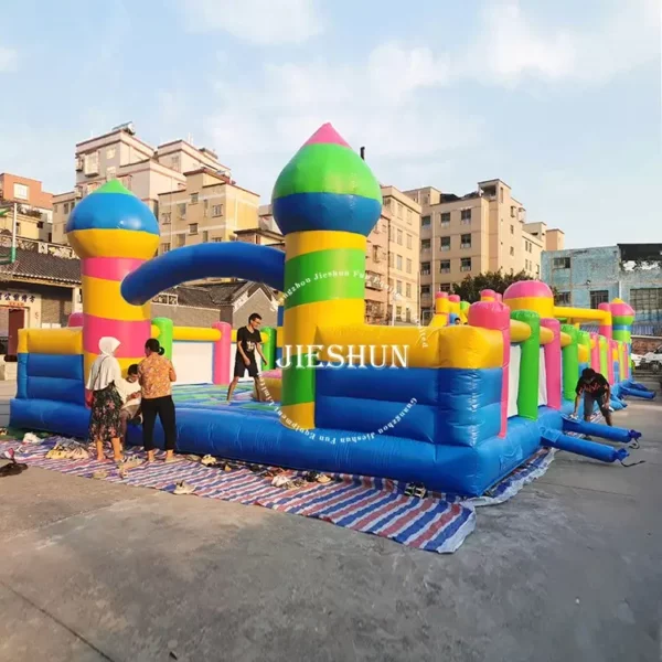 High quality commercial bouncy house combo funhouse with slide inflatable bouncer - Image 2