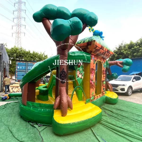 2024 Hot Sale Forest theme Inflatable Combo Castle Slide bouncy castle for kids - Image 3
