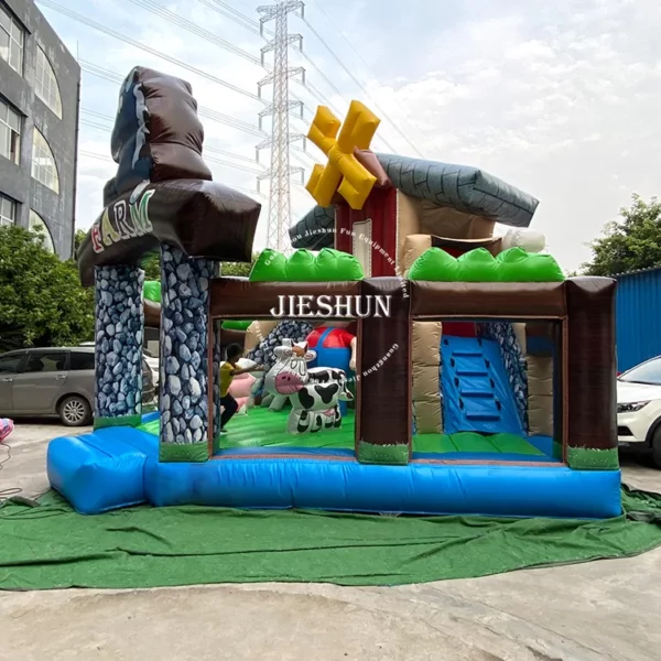 2024 New design pig farm inflatable jumping house bouncy castle with cheap price for kids