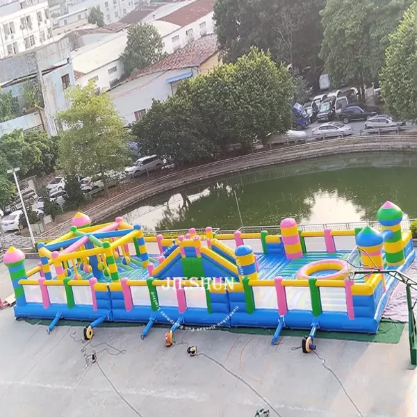 High quality commercial bouncy house combo funhouse with slide inflatable bouncer