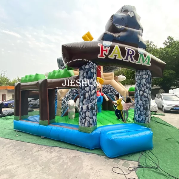 2024 New design pig farm inflatable jumping house bouncy castle with cheap price for kids - Image 4