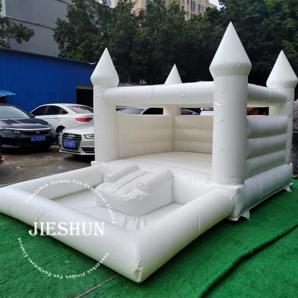 Hot sale customized white bouncy house jumping castle pastel inflatable wedding house for party rental