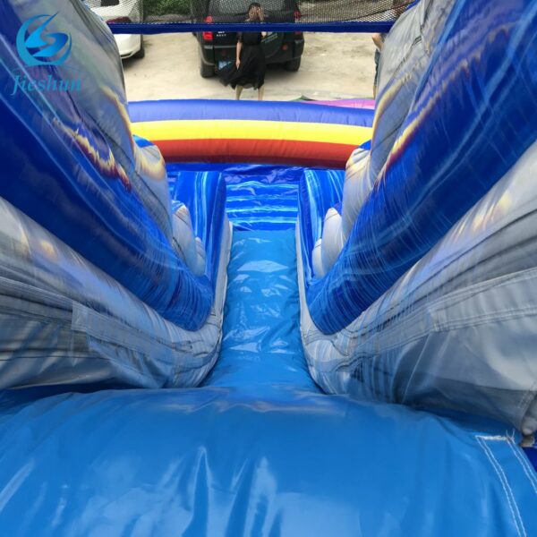 Popular palm tree three-slide large colorful inflatable water slide - Image 4