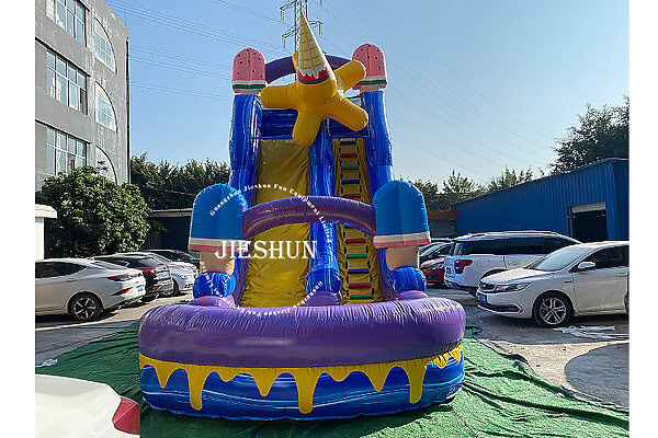 Factory Direct Sale Outdoor Ice Cream Flower Giant Inflatable Water Slide With Pool - Image 4