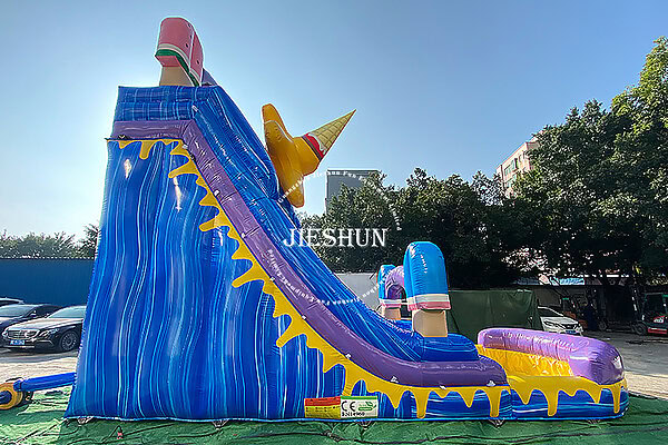 Factory Direct Sale Outdoor Ice Cream Flower Giant Inflatable Water Slide With Pool - Image 5