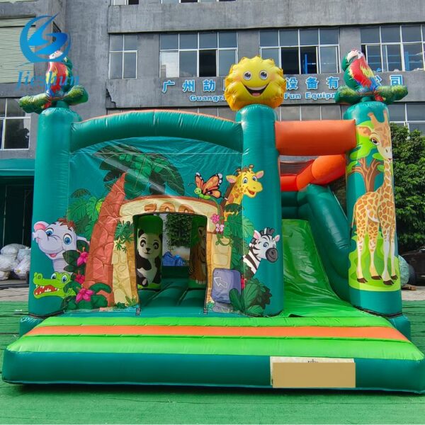 commercial inflatable castle zoo animal park Jumping bouncer bouncy combo inflatable bouncing games for child - Image 2