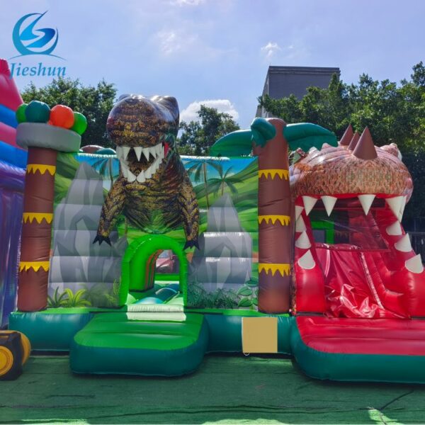 Indoor Popular Dinosaur forest theme Bounce House palm tree inflatables Castle Jumping Combo Bouncing House - Image 2