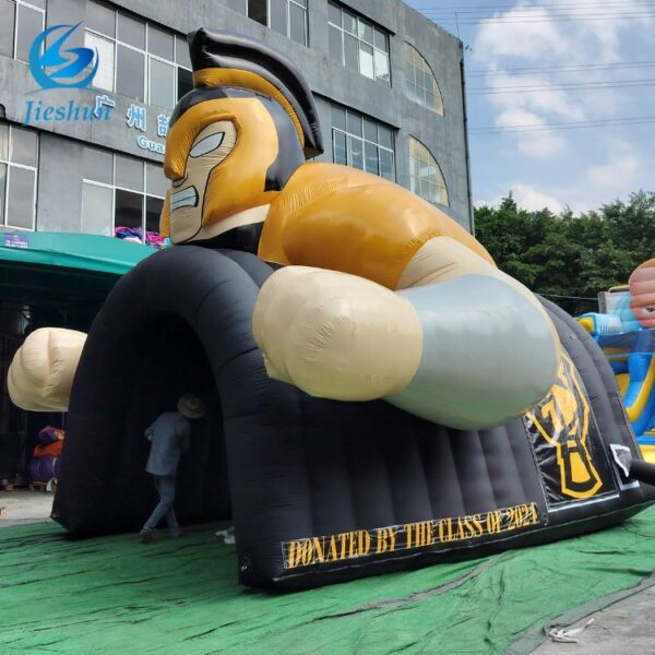 Cartoon Warrior figure customize inflatable tunnel tent shelter shed roof arch model for outdoor toy - Image 4