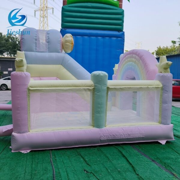 Children Rainbow Bouncy Castle Jumping Bounce House Kids Party Equipment Rentals - Image 6