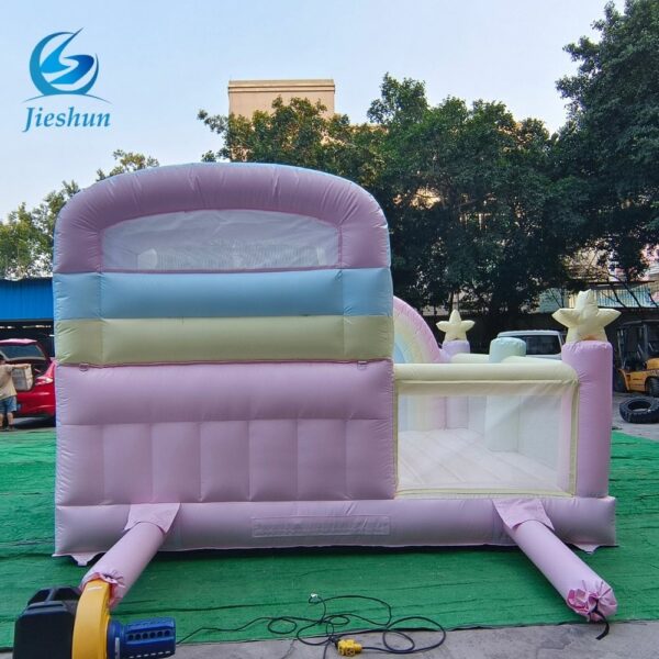 Children Rainbow Bouncy Castle Jumping Bounce House Kids Party Equipment Rentals - Image 7