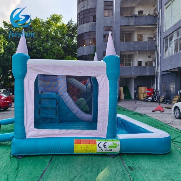 Kids Inflatable blue Bounce House Jumper Bouncer Jumping Bouncy Castle Water Slide with pool - Image 4