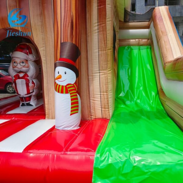 Merry Christmas Theme Commercial Claus Santa Inflatable Bouncer House jumping combo Bouncy Castles - Image 8
