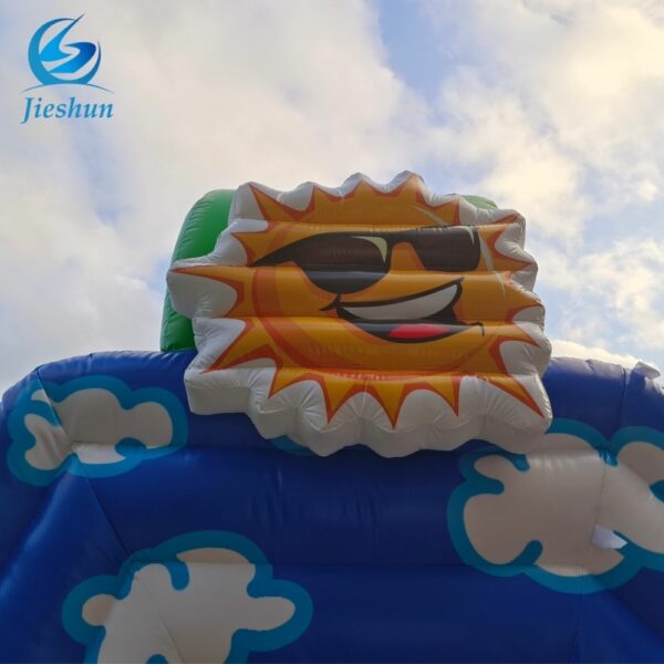 party inflatable commercial bounce house jumping combo pure sky rainbow white clouds for Kids air blower - Image 6