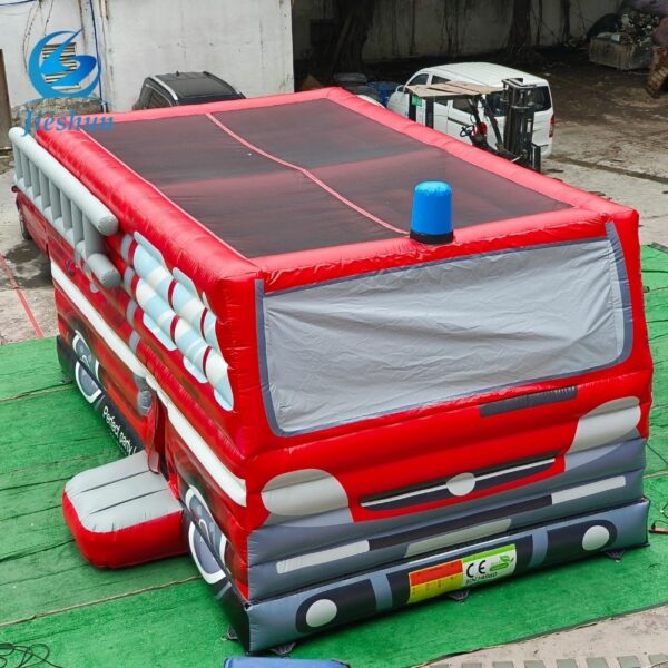 High commercial quality Giant Fire truck inflatable obstacle bouncy house jumping castle indoor outdoor for kids and adults. - Image 2