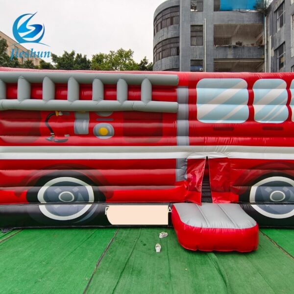 High commercial quality Giant Fire truck inflatable obstacle bouncy house jumping castle indoor outdoor for kids and adults. - Image 6