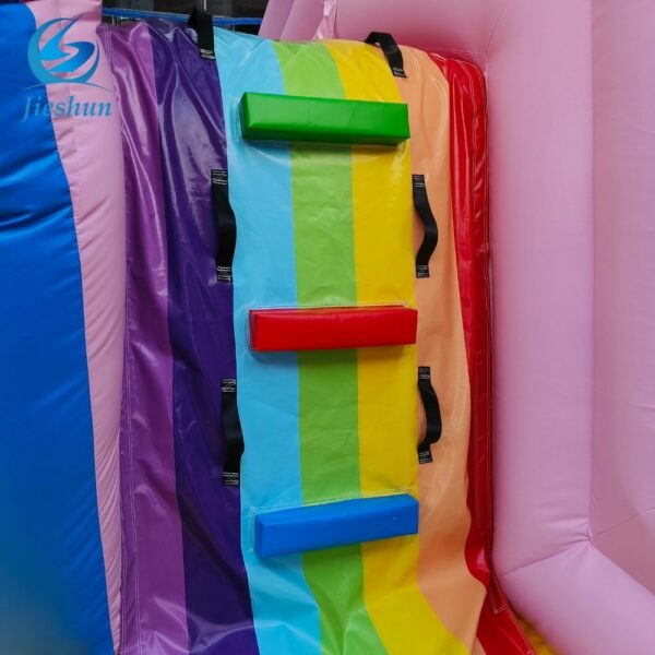 party inflatable commercial bounce house jumping combo pure sky rainbow white clouds for Kids air blower - Image 8
