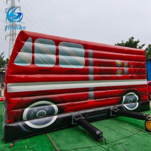 High commercial quality Giant Fire truck inflatable obstacle bouncy house jumping castle indoor outdoor for kids and adults. - Image 5