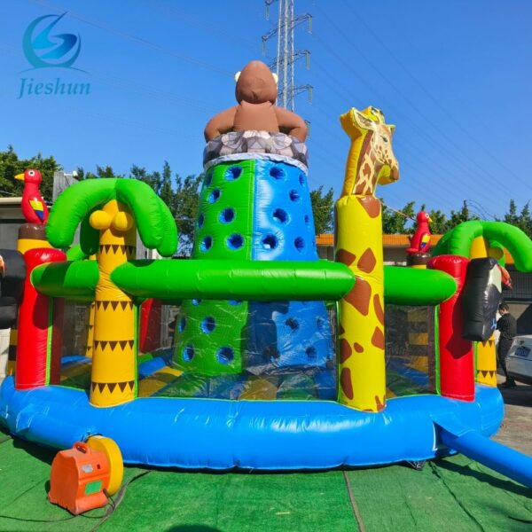 manufacturer custom inflatable monkey forest bounce house climbing wall cheap bouncy castle jumping castle rental - Image 2
