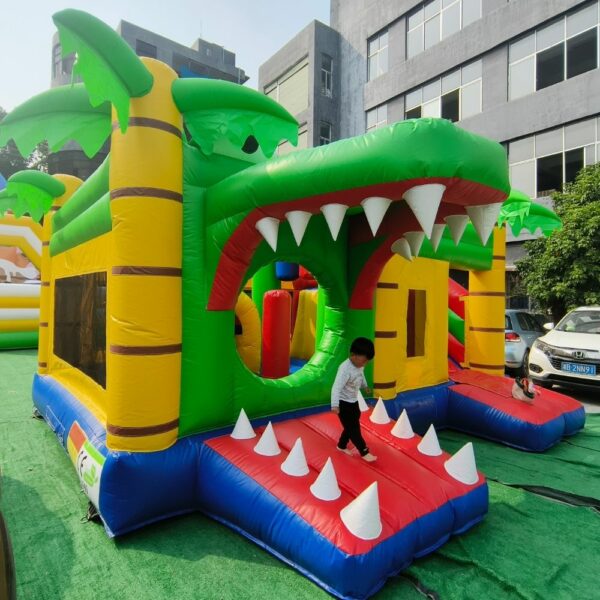 Commercial Outdoor Kids Bounce House Bouncer Combo with Slide Crocodile Jungle Inflatable Bouncy Jumping Castle - Image 4
