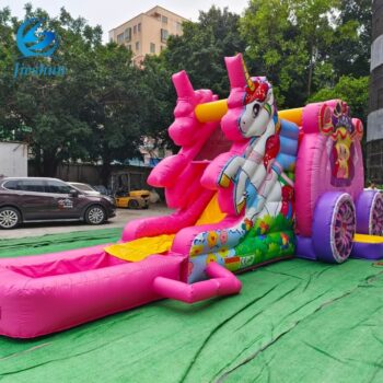 Commercial Inflatable Unicorn Jumping House Bouncer Combo Kids Playground Center with Bouncy Castle Slide for Trampoline Park