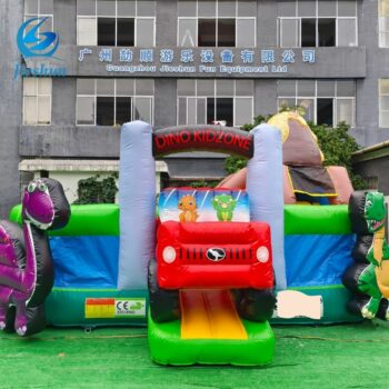 Dino Dash Inflatable Bouncy Slide Dinosaur & Car Theme Fun for Kids bounce house Outdoor Play Equipment