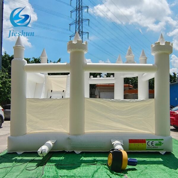 Commercial pvc white castle bounce house white castle princess wedding bounce house with slide for sale - Image 6