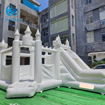 Commercial pvc white castle bounce house white castle princess wedding bounce house with slide for sale