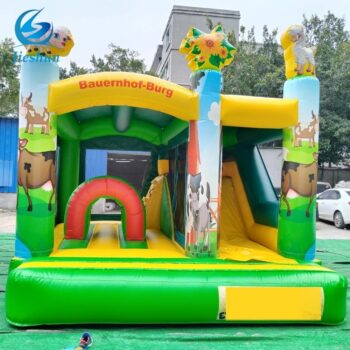 Party rental equipment commercial inflatable castle bounce house jumping castle slide for kids