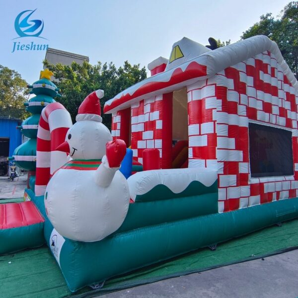 Commercial Christmas Inflatable Bounce House Inflatable Bouncy Castle With Slide Combo For Sale - Image 2