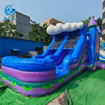 Marble Inflatable Bounce House Jumping Castles bouncing castle with pool For Sale               
