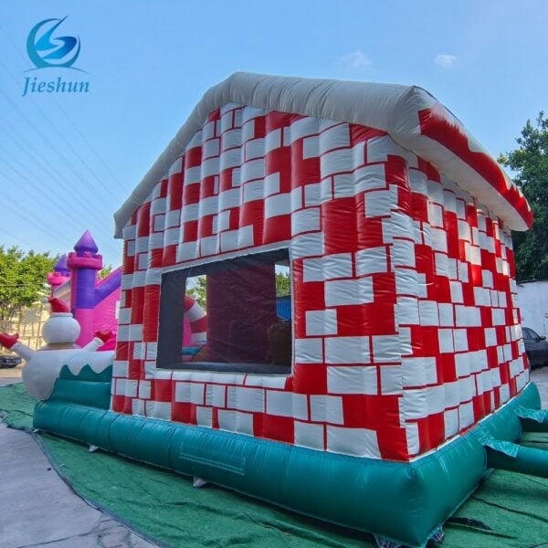 Commercial Christmas Inflatable Bounce House Inflatable Bouncy Castle With Slide Combo For Sale - Image 4