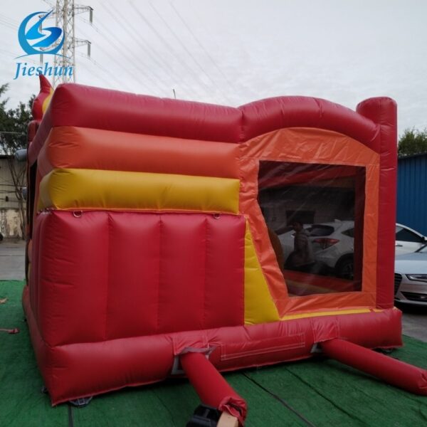 kids party inflatable fire theme commercial  fire truck bounce house jumping combo with slide - Image 7