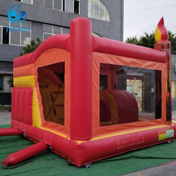 kids party inflatable fire theme commercial  fire truck bounce house jumping combo with slide - Image 8