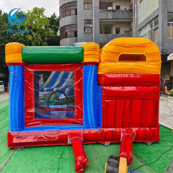 Commercial kids bouncy obstacle water slide combo inflatable bouncer house marble color jumping castle - Image 5