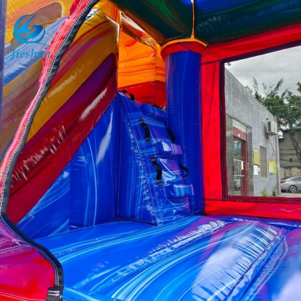 Commercial kids bouncy obstacle water slide combo inflatable bouncer house marble color jumping castle - Image 6