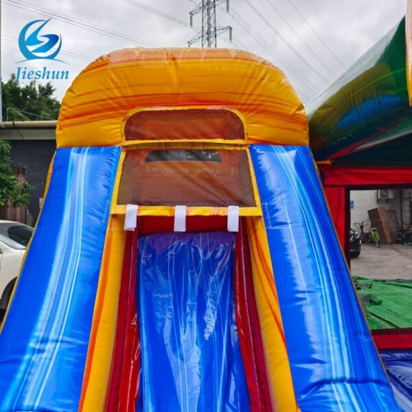 Commercial kids bouncy obstacle water slide combo inflatable bouncer house marble color jumping castle - Image 7