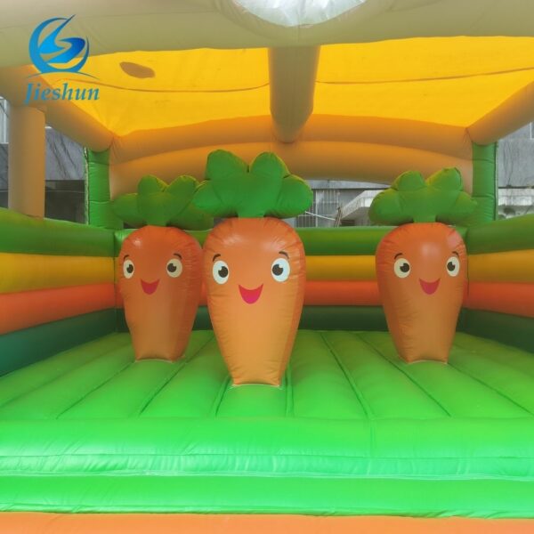 Commercial kids PVC inflatable jumping bouncy castle rabbit carrot theme inflatable bounce house for sale - Image 4