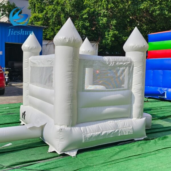 PVC  Small Pastel White Bounce House event Castle Inflatable Bouncer with Blower for Playgrounds and Parties - Image 6