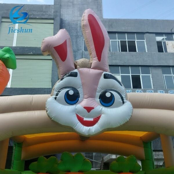 Commercial kids PVC inflatable jumping bouncy castle rabbit carrot theme inflatable bounce house for sale - Image 7