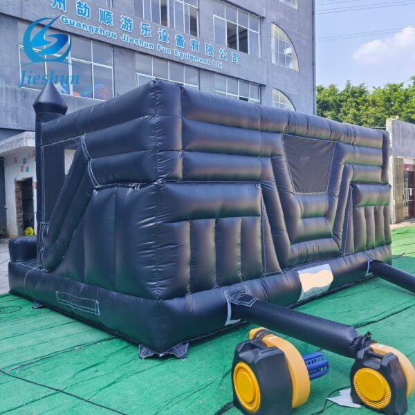 Commercial grade kids party jumping bouncy castle inflatable black bounce house with double slide - Image 4