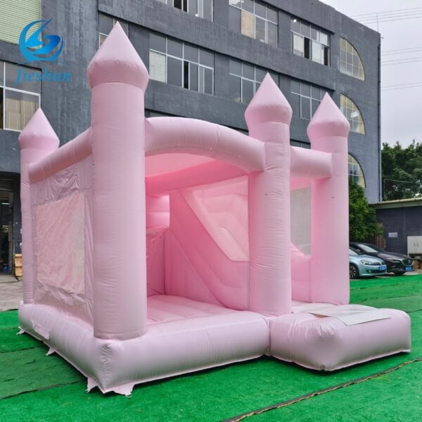 customize Commercial kids inflatable bounce combo castle pink bounce house with slide soft play ball pit - Image 2