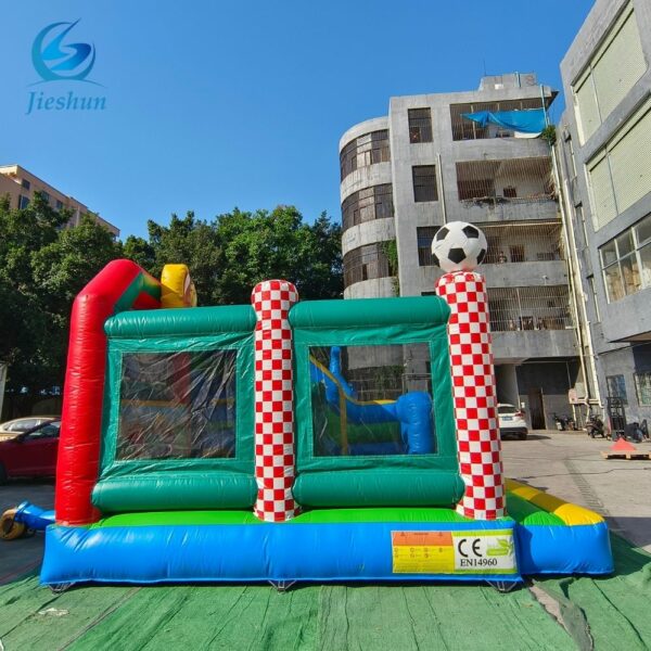 High quality Football style inflatable bounce house slide combination with game inflatable trampoline - Image 4