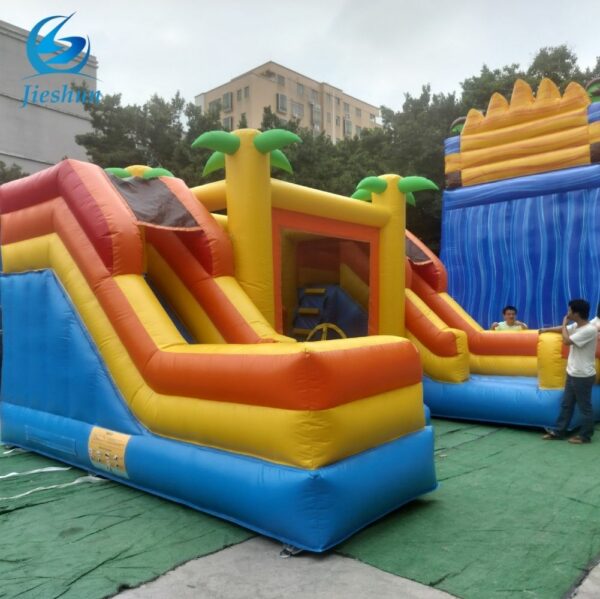 Manufacturer supply inflatable bounce house with slide bouncer double slide jumping castle for sale - Image 4