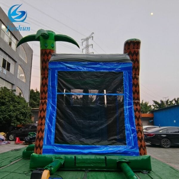 Outdoor Playground Adult Commercial Palm Tree Blue Inflatable Water Slide PVC Inflatable Bounce House Waterslide For Sale - Image 7