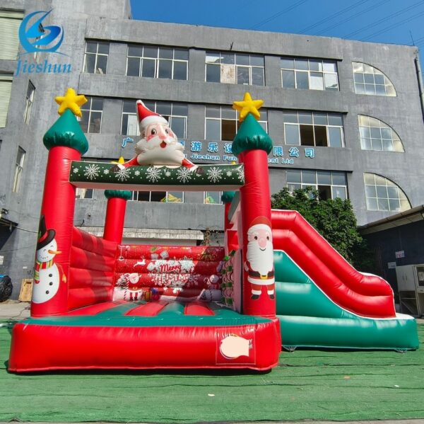 New design christmas decorations outdoor inflatable bouncer castle with slide bounce house combo jumper bouncy castle