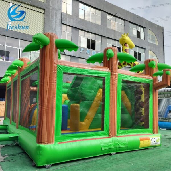 Jungle forest inflatable trampoline commercial inflatable bounce house with slide bouncy castle for rental inflatable slide - Image 5