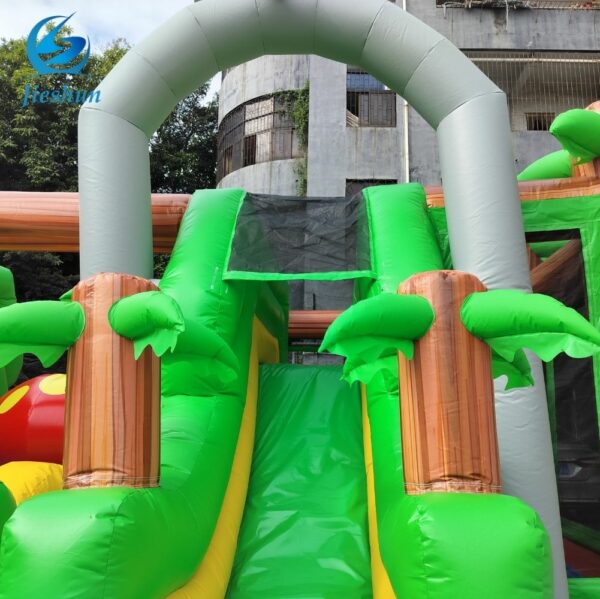 Jungle forest inflatable trampoline commercial inflatable bounce house with slide bouncy castle for rental inflatable slide - Image 6
